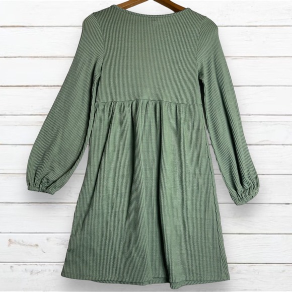 ALYA Francesca's Women's Sage Green Textured Babydoll Dress Size S - Picture 5 of 6